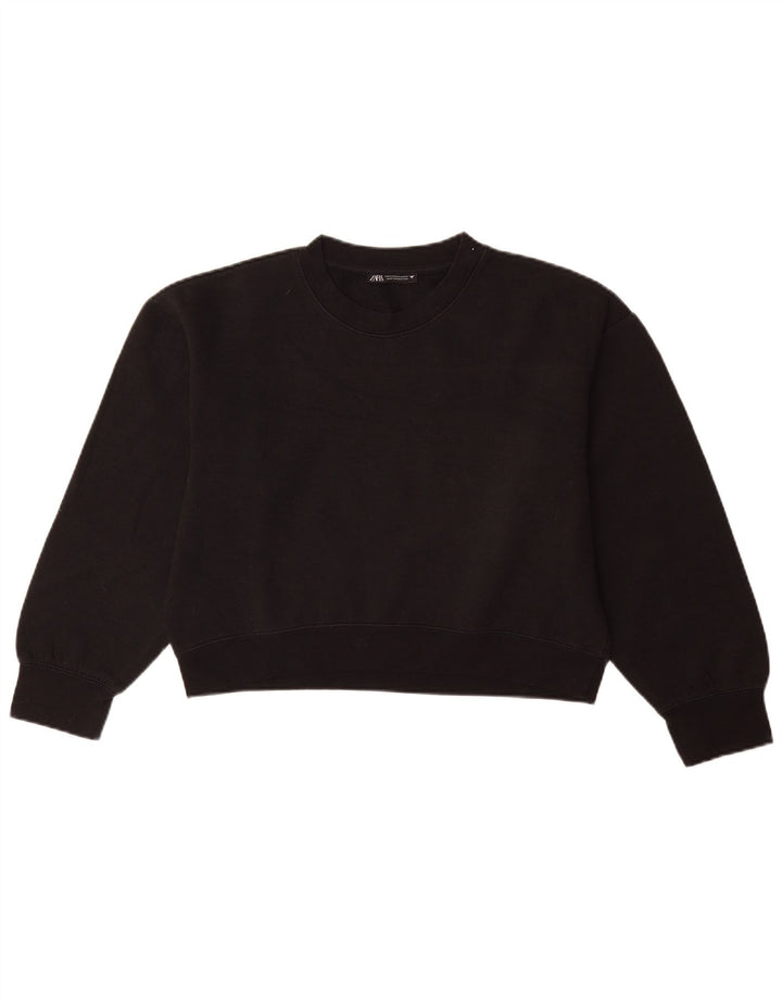 ZARA moletom feminino cropped UK 14 médio preto