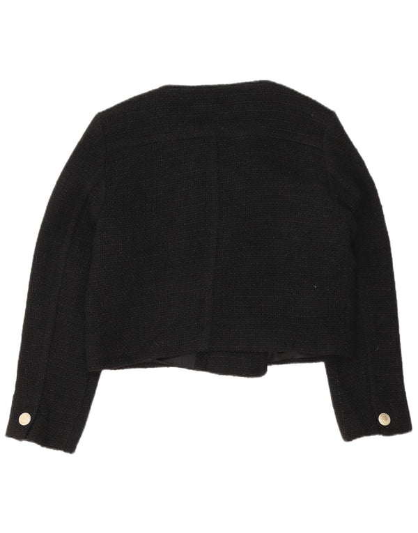 Jaqueta Bolero Feminina Reiss Double Breasted Reino Unido 12 Acrílico Preto Médio