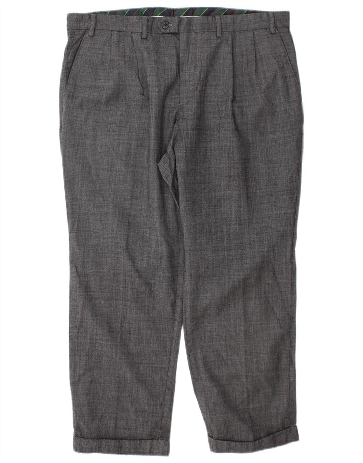 Calça masculina CHAPS Pegged Suit W38 L29 lã cinza