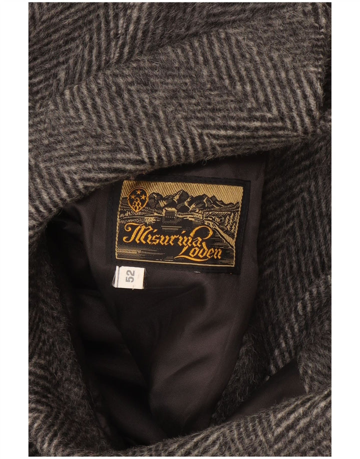 Sobretudo masculino vintage IT 52 XL cinza espinha de peixe