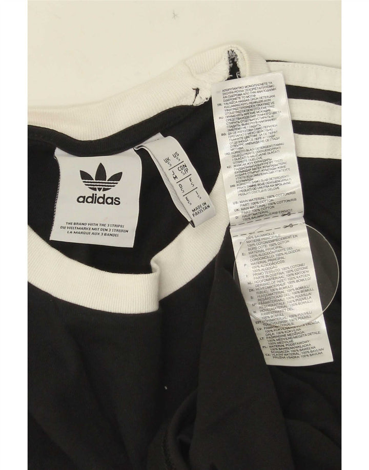 Adidas Mens Camiseta Top Pequeno Algodão Preto