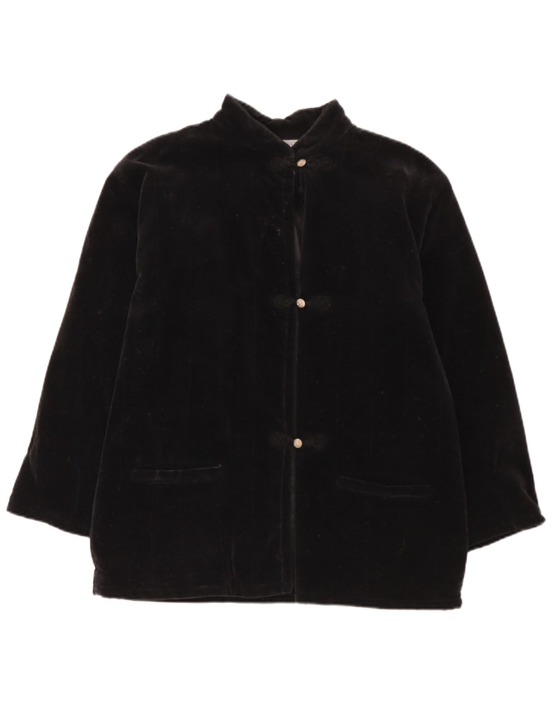 Jaqueta blazer feminina de veludo com 3 botões i Blues Reino Unido 14 grande algodão preto