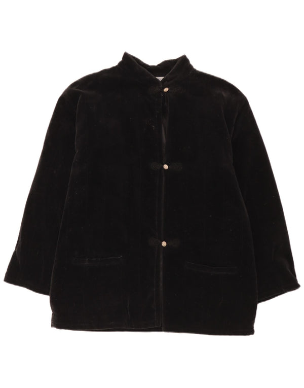 Jaqueta blazer feminina de veludo com 3 botões i Blues Reino Unido 14 grande algodão preto