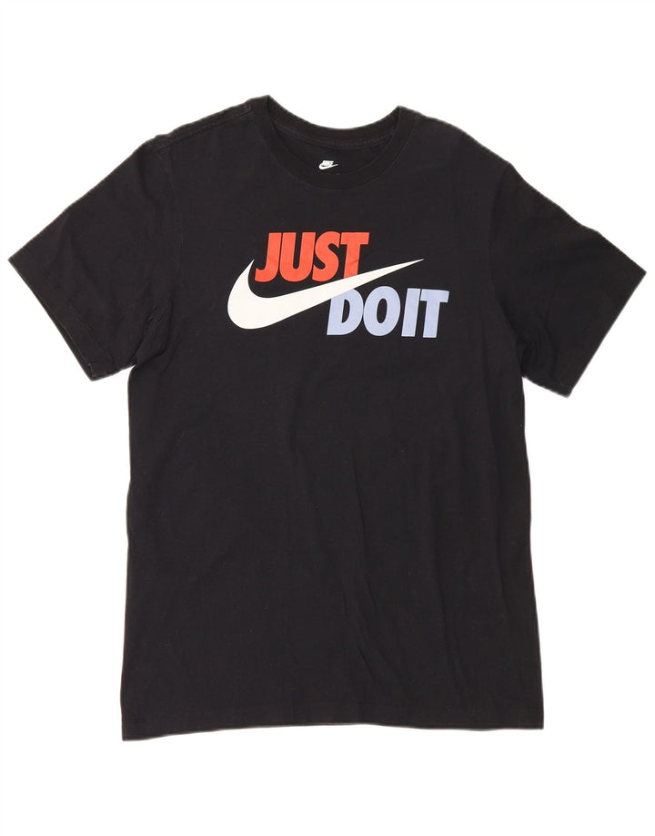 Camiseta Nike masculina gráfica top pequeno algodão preto