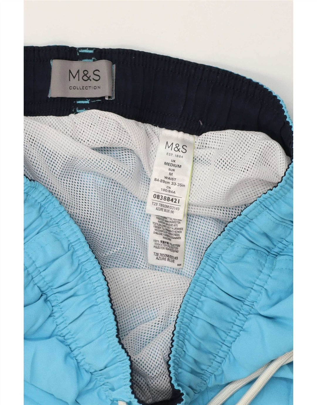 Shorts de natação masculino Marks & Spencer médio azul poliéster