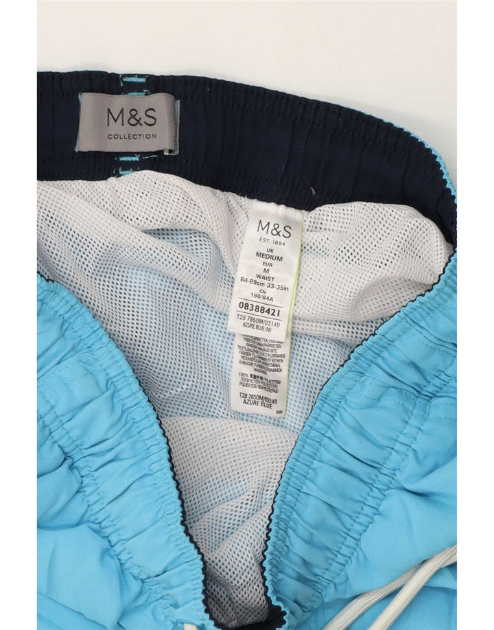 Shorts de natação masculino Marks & Spencer médio azul poliéster