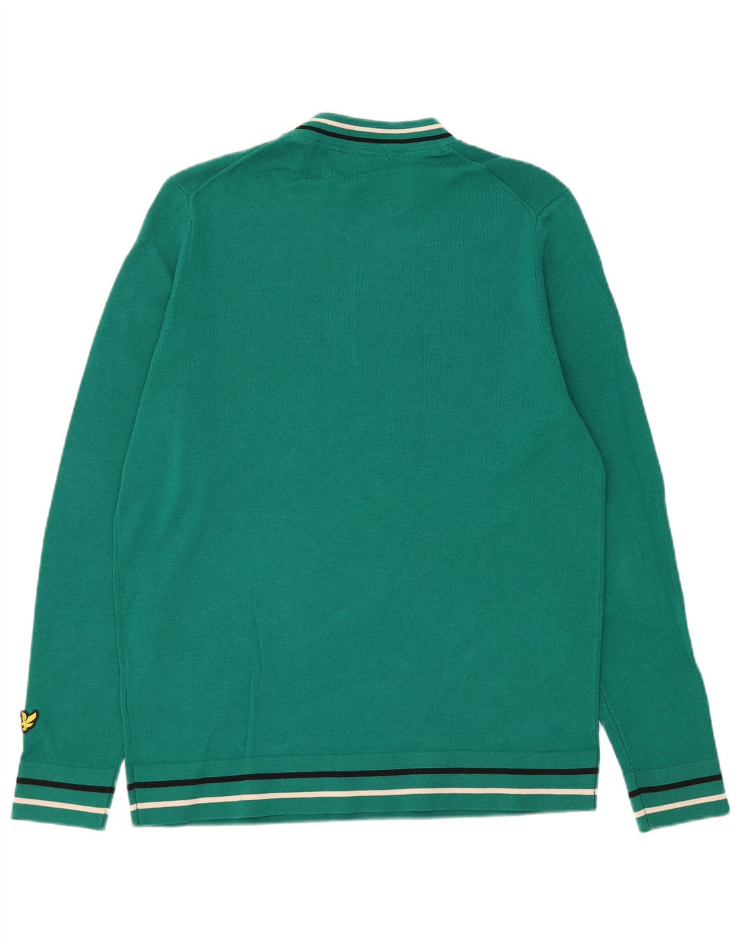 Suéter masculino Lyle & Scott com ajuste regular e gola redonda, algodão verde médio