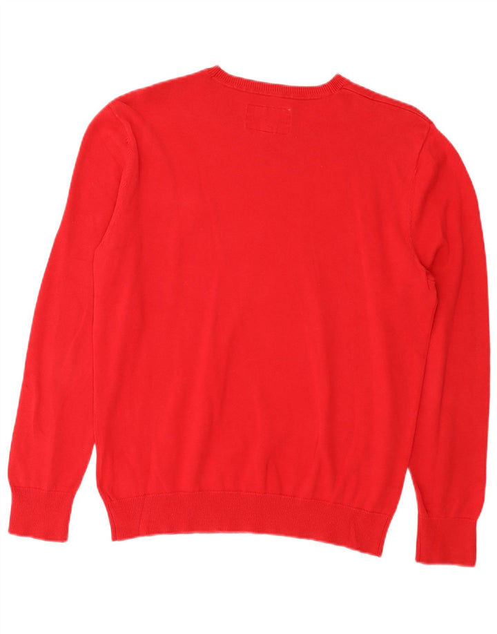 Suéter masculino Mustang com gola redonda e algodão vermelho médio