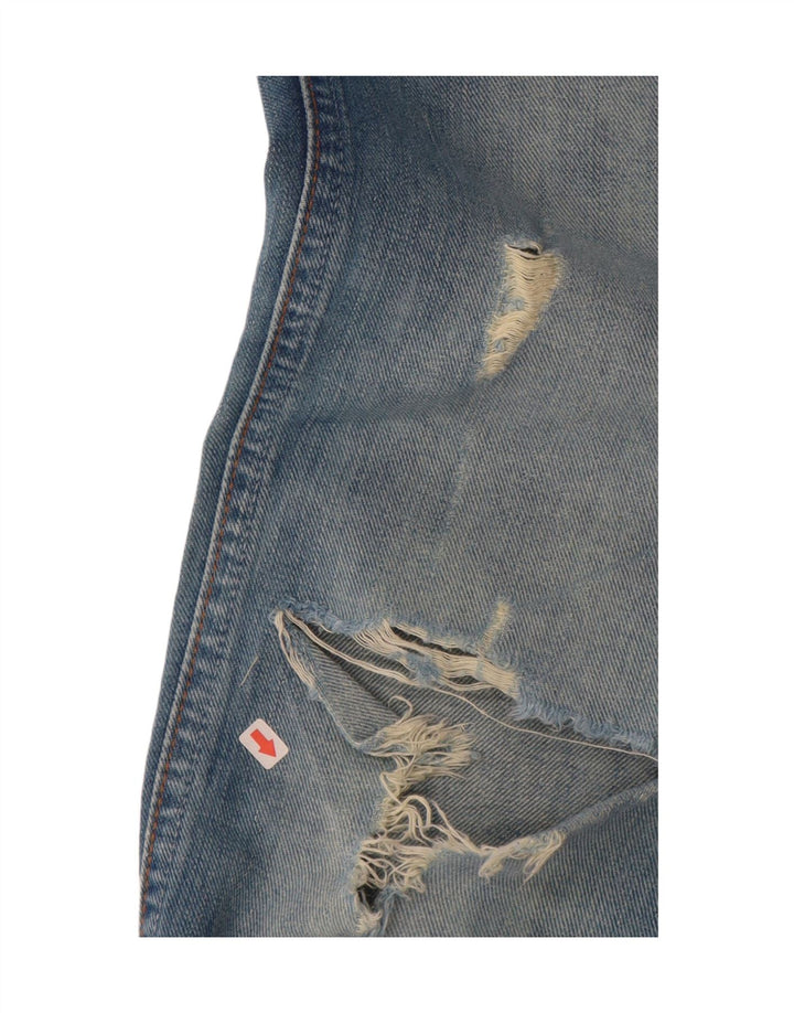 Jeans feminino Wrangler Megan Distressed Bootcut W28 L34 azul algodão