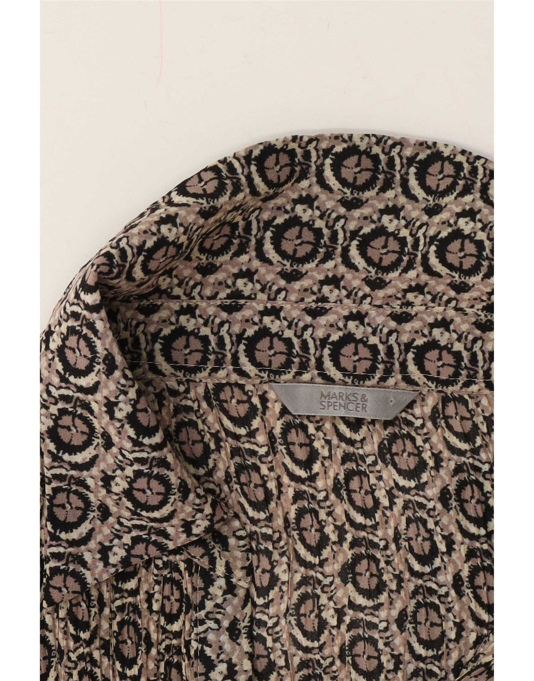 Camisa formal feminina Marks & Spencer UK 18 XL cinza geométrica