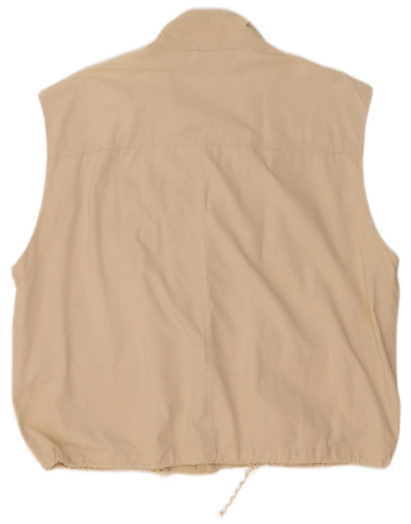 Colete utilitário masculino vintage UK 44 2XL algodão bege