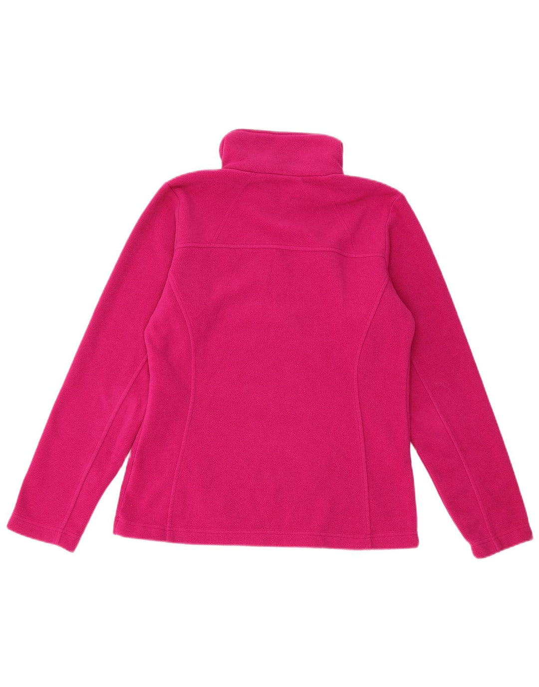 Suéter de lã feminino Columbia com zíper e gola UK 10 pequeno poliéster rosa