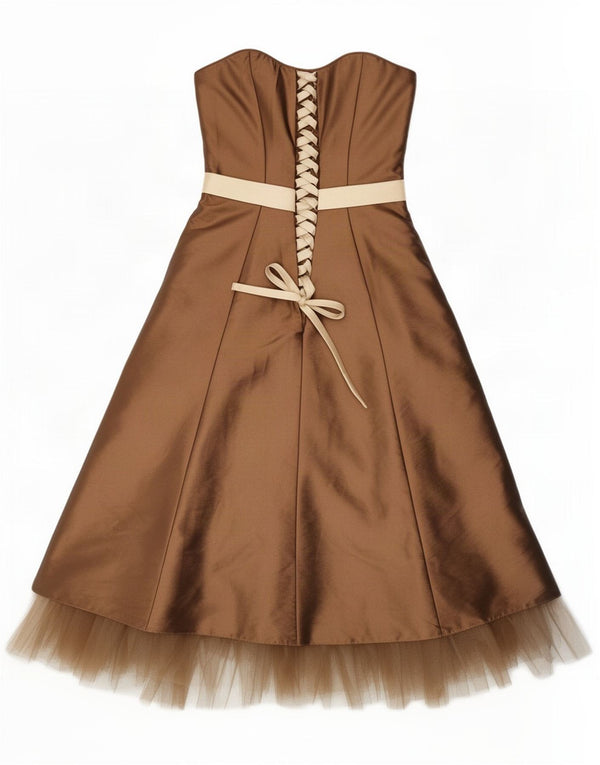 Hilary Morgan vestido tutu sem alças feminino UK 10 pequeno marrom