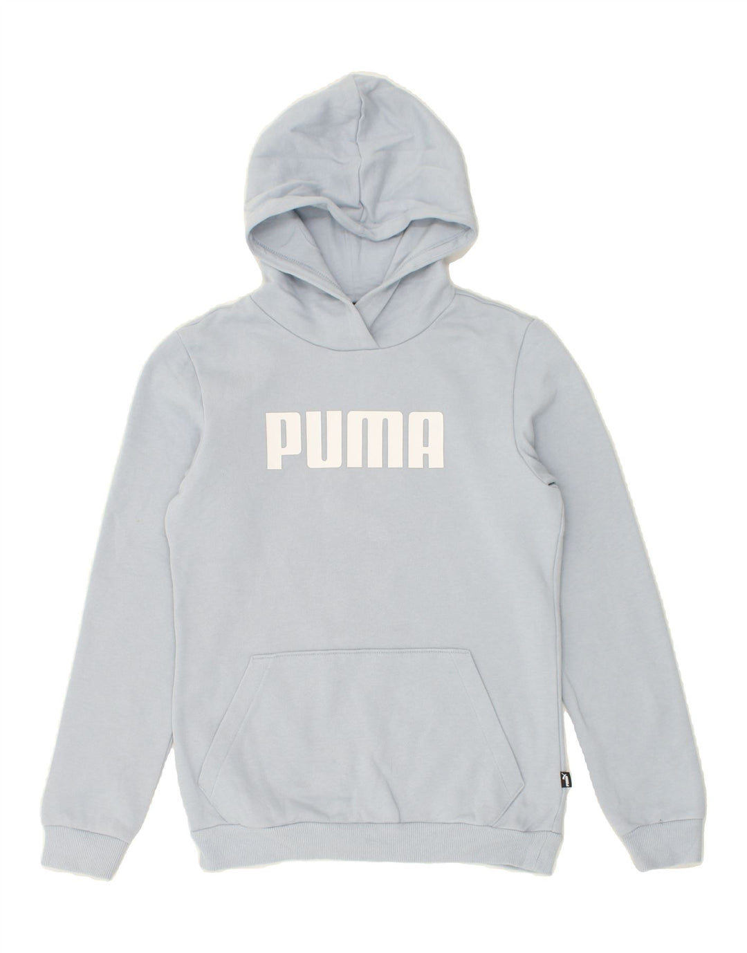 PUMA Boys Graphic Hoodie Jumper 13-14 Years Blue Cotton Vintage Puma and Second-Hand Puma from Messina Hembry 