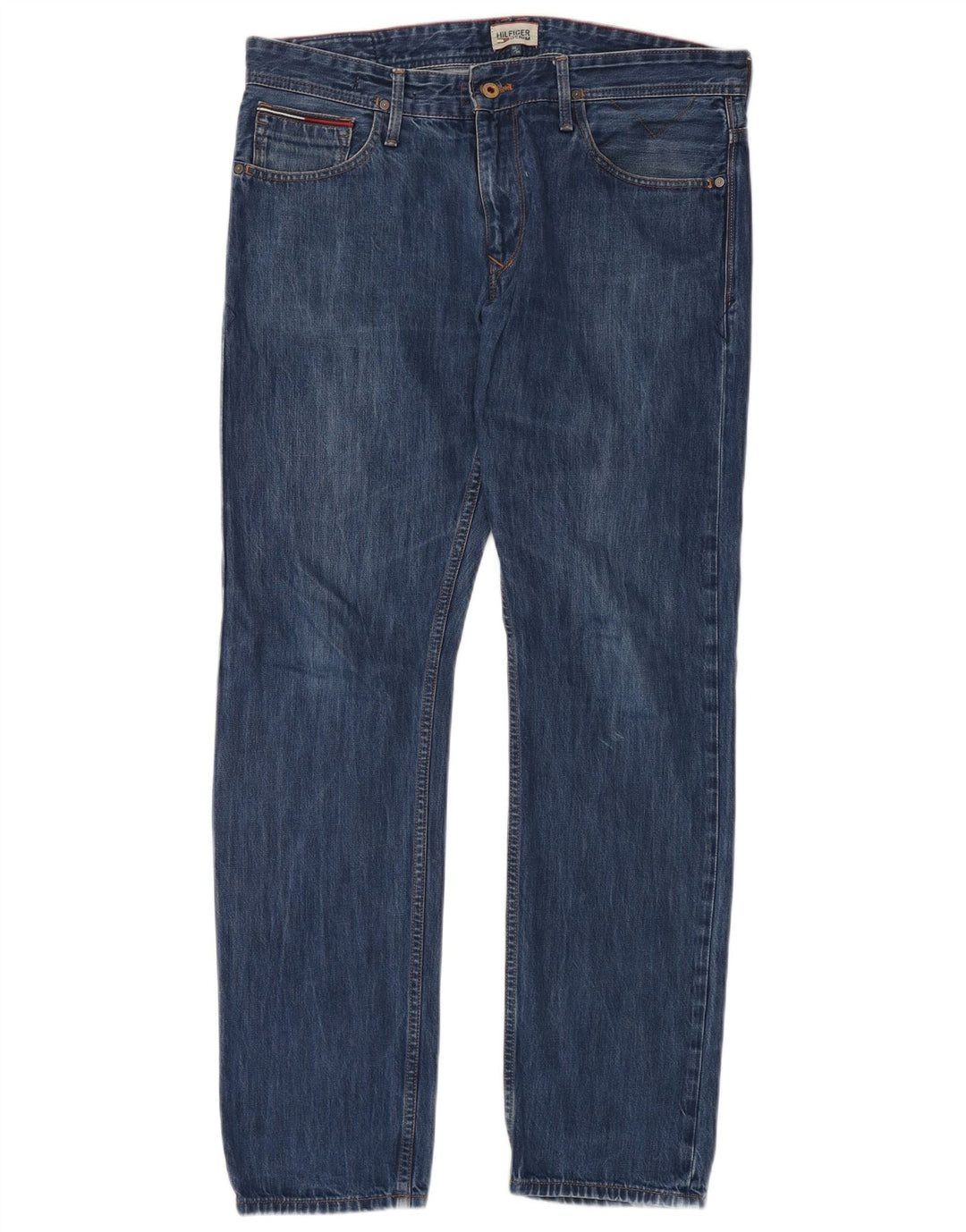 TOMMY HILFIGER Jeans reto masculino W36 L34 algodão azul