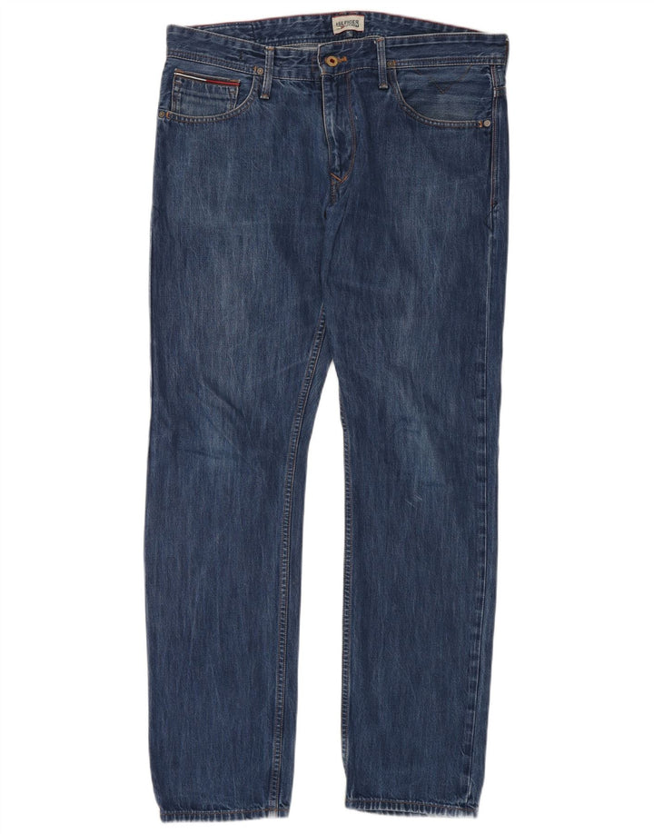 TOMMY HILFIGER Jeans reto masculino W36 L34 algodão azul