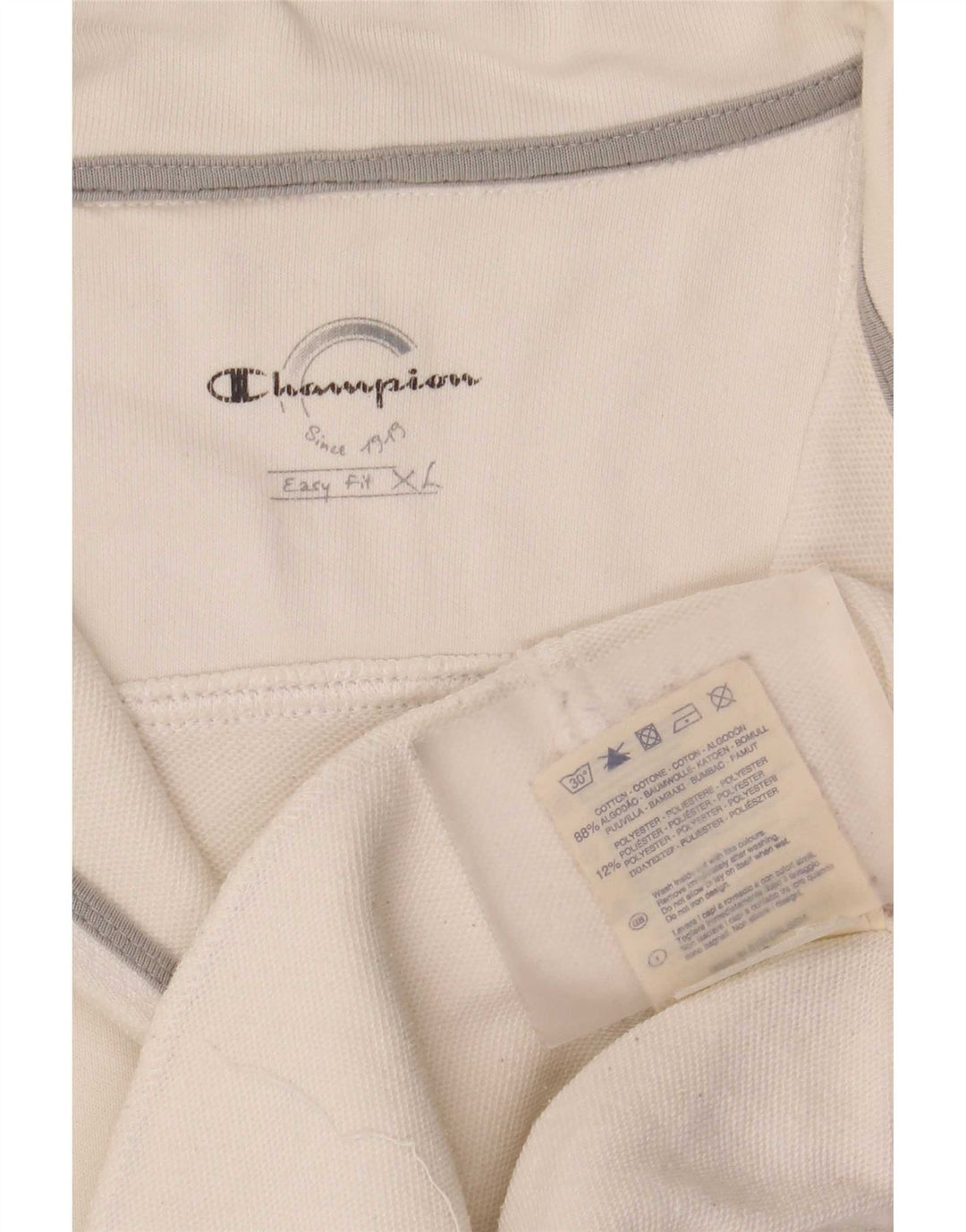 Champion Mens Easy Fit Treino Top Jaqueta XL Algodão Branco