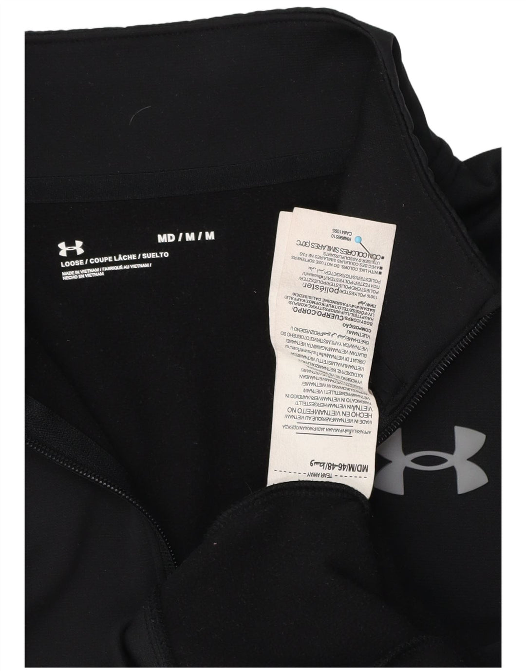 Under Armour Mens Zip Neck Loose Fit Moletom Jumper Médio Preto