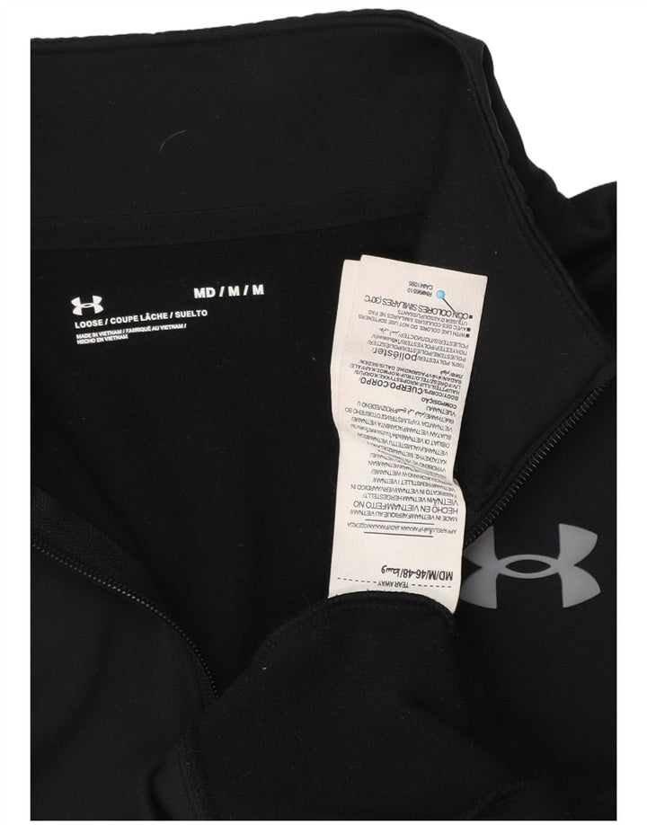 Under Armour Mens Zip Neck Loose Fit Moletom Jumper Médio Preto