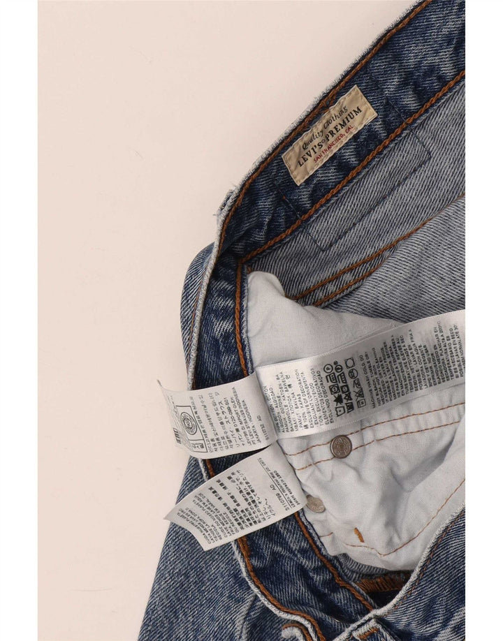 Calça jeans feminina Levi's 501 Straight W26 L26 azul algodão