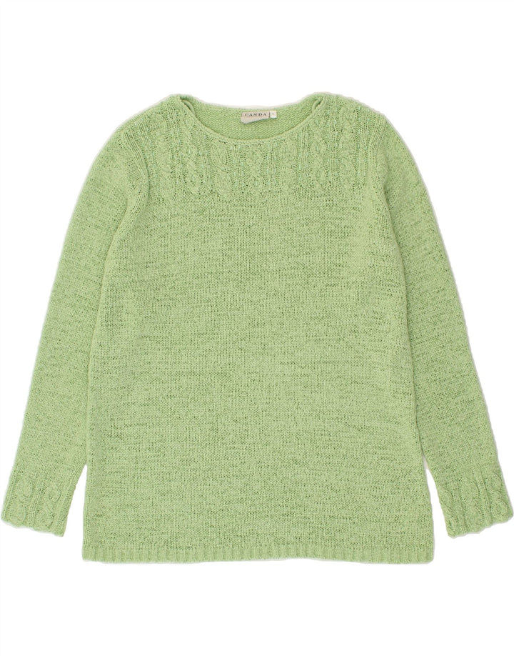 CANDA Womens Boat Neck Jumper Sweater UK 18 XL Green Acrylic Vintage Canda and Second-Hand Canda from Messina Hembry 