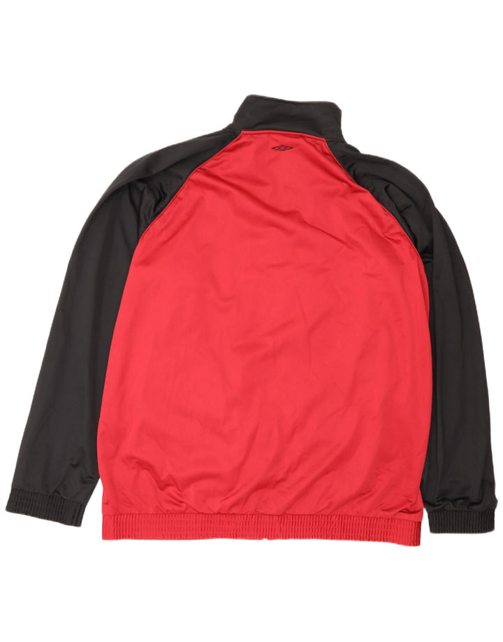 Jaqueta masculina de agasalho Umbro UK 47/49 2XL poliéster colorblock vermelho