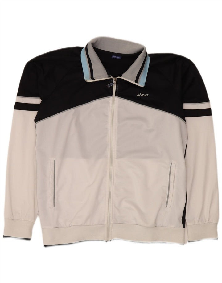 ASICS Mens Treino Top Jacket Grande Poliéster Colorblock Branco