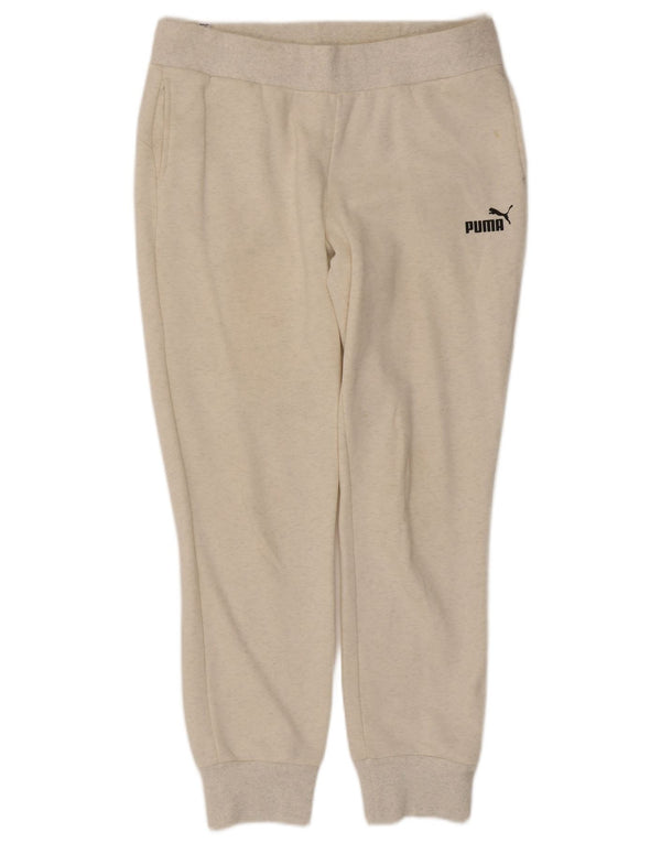 Puma Womens Tracksuit Trousers Joggers UK 14 Large Beige Flecked Cotton