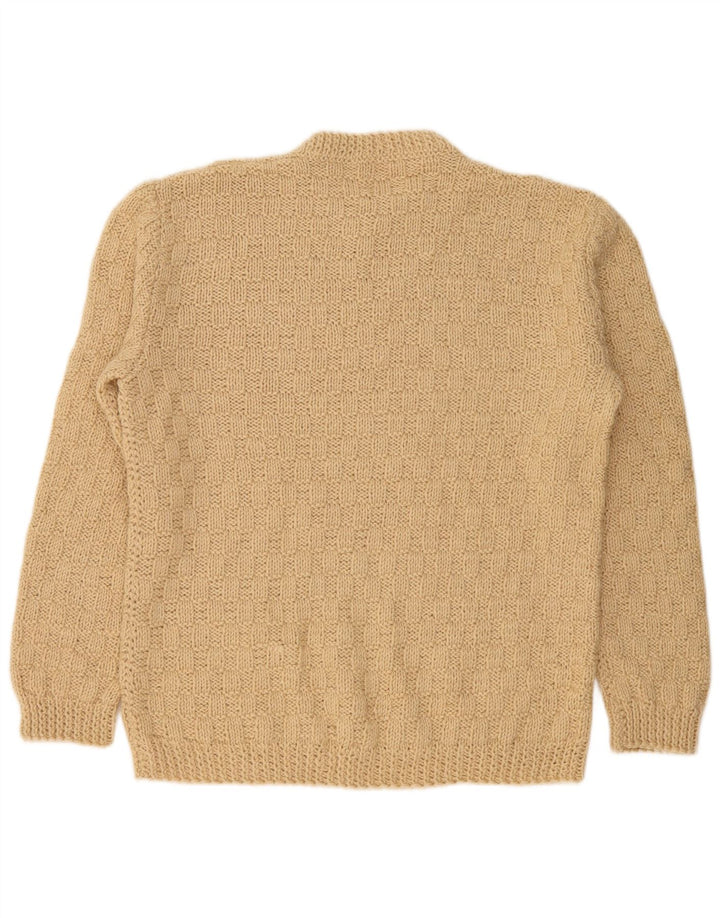 Suéter masculino VINTAGE com gola redonda, bege médio