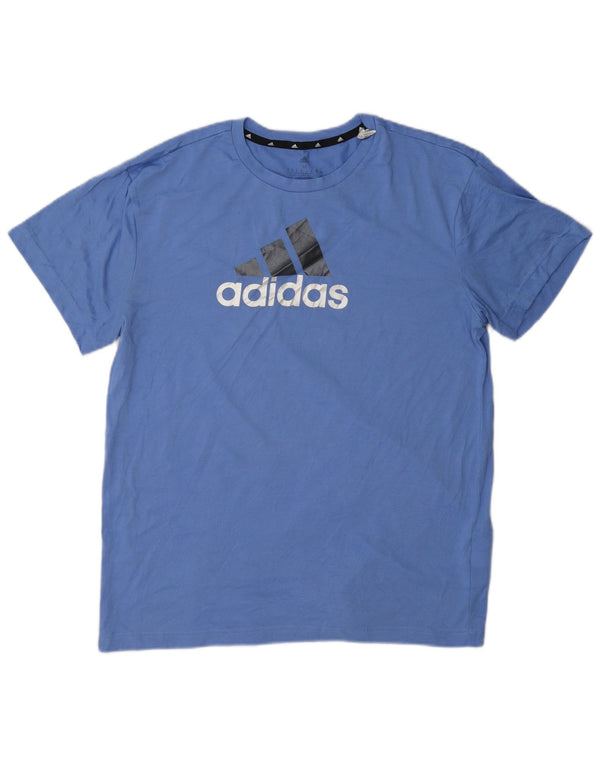 Camiseta Adidas Feminina Aeroready Graphic Top UK 12/14 Azul Médio Poliéster