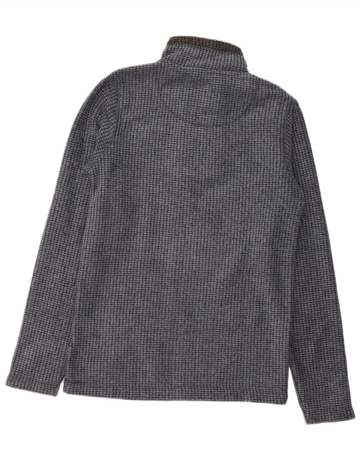 Estranho Peixe Masculino Zip Neck Fleece Jumper Pequeno Poliéster Azul Marinho