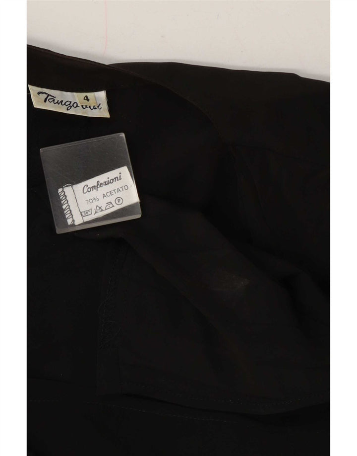 Blusa feminina vintage grande envoltória top US 4 pequeno acetato preto