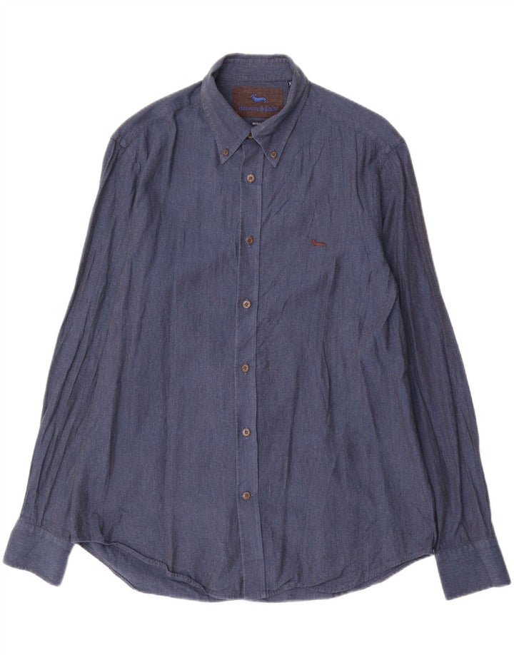 Camisa masculina Harmont & Blaine Regular Fit XL algodão azul marinho