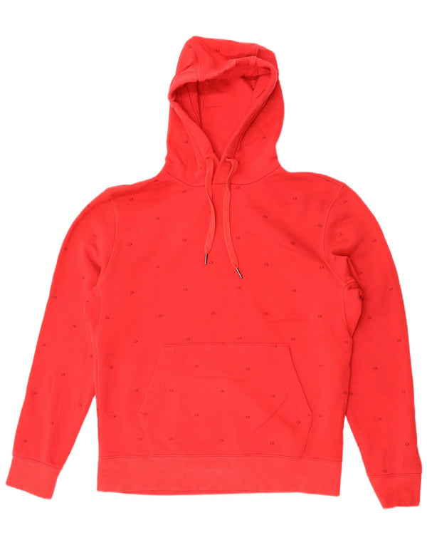 Calvin Klein moletom com capuz masculino gráfico médio algodão vermelho