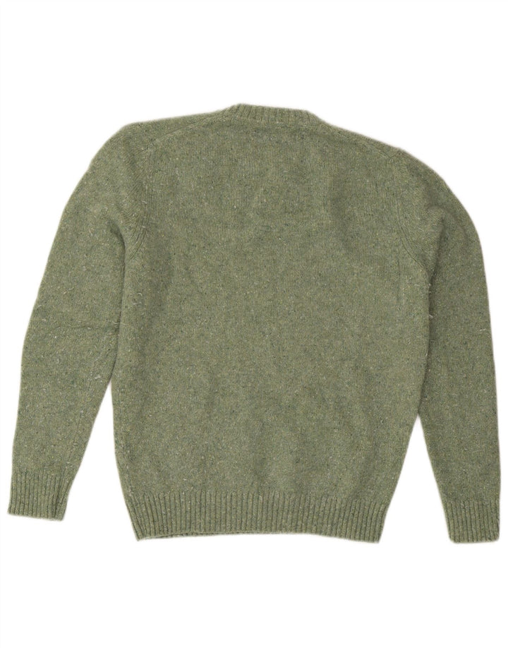 Suéter masculino Massimo Dutti com gola redonda, verde médio manchado