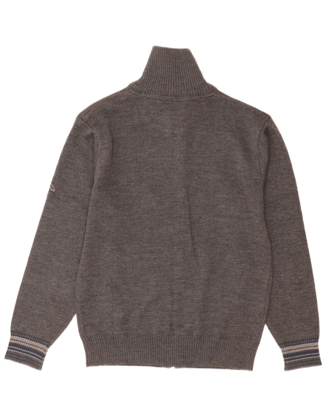 Suéter Cardigan Masculino Vintage XL Lã Virgem Cinza