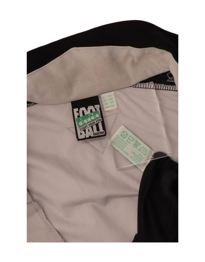 Jaqueta de treino masculina DIADORA Reino Unido 42 grande bloco colorido preto de poliéster