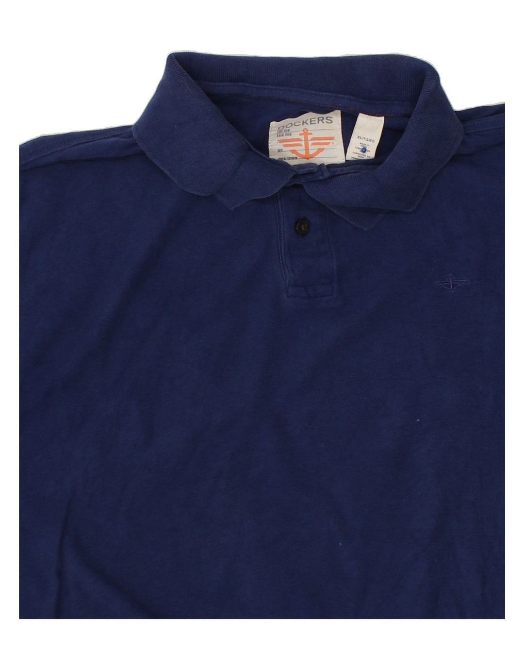 DOCKERS Mens Polo Shirt XL Navy Blue Cotton Vintage Dockers and Second-Hand Dockers from Messina Hembry 