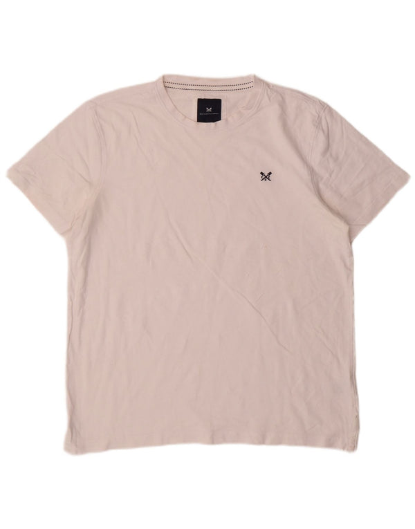 Camiseta masculina Crew Clothing Top grande algodão branco