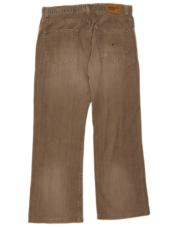 Calça masculina Tommy Hilfiger Bootcut veludo cotelê W33 L28 algodão marrom