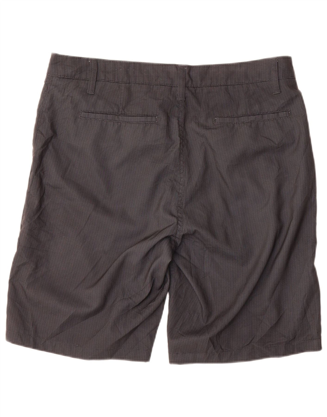 HURLEY Mens Chino Shorts W34 Grande Espinha de Peixe Cinza Poliéster