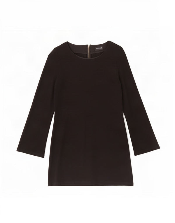 Vestido básico feminino de manga comprida Topshop UK 12 viscose preta média