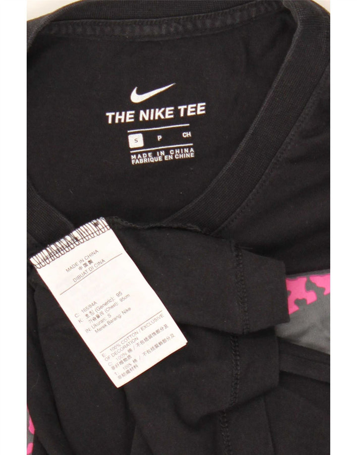 Camiseta Nike masculina gráfica top pequeno algodão preto