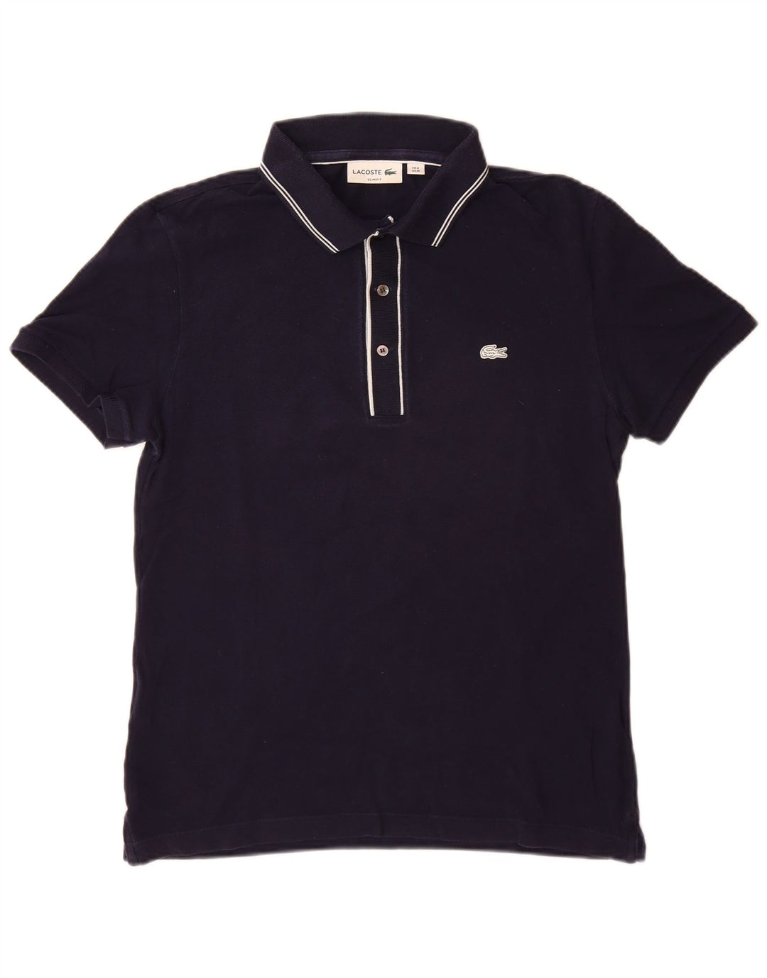 Camisa polo masculina LACOSTE Slim Fit tamanho 4 médio algodão azul marinho