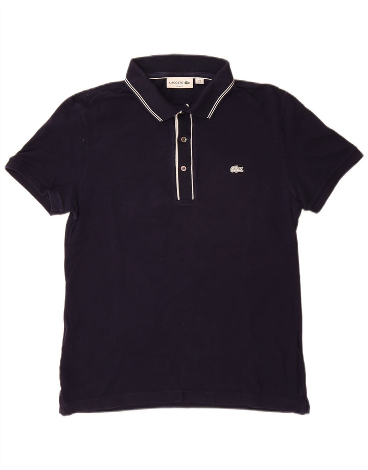 Camisa polo masculina LACOSTE Slim Fit tamanho 4 médio algodão azul marinho