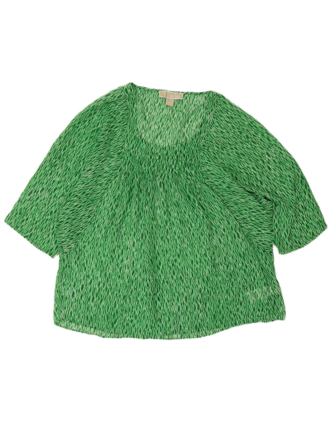 Blusa feminina Michael Kors UK 16 grande verde argyle/diamante poliéster
