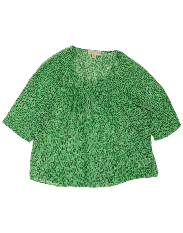 Blusa feminina Michael Kors UK 16 grande verde argyle/diamante poliéster