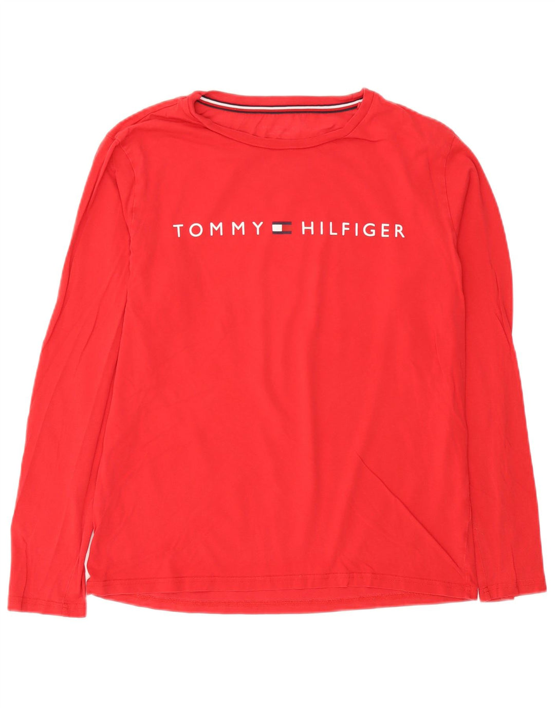 Tommy Hilfiger Mens Graphic Top Manga Longa Médio Vermelho