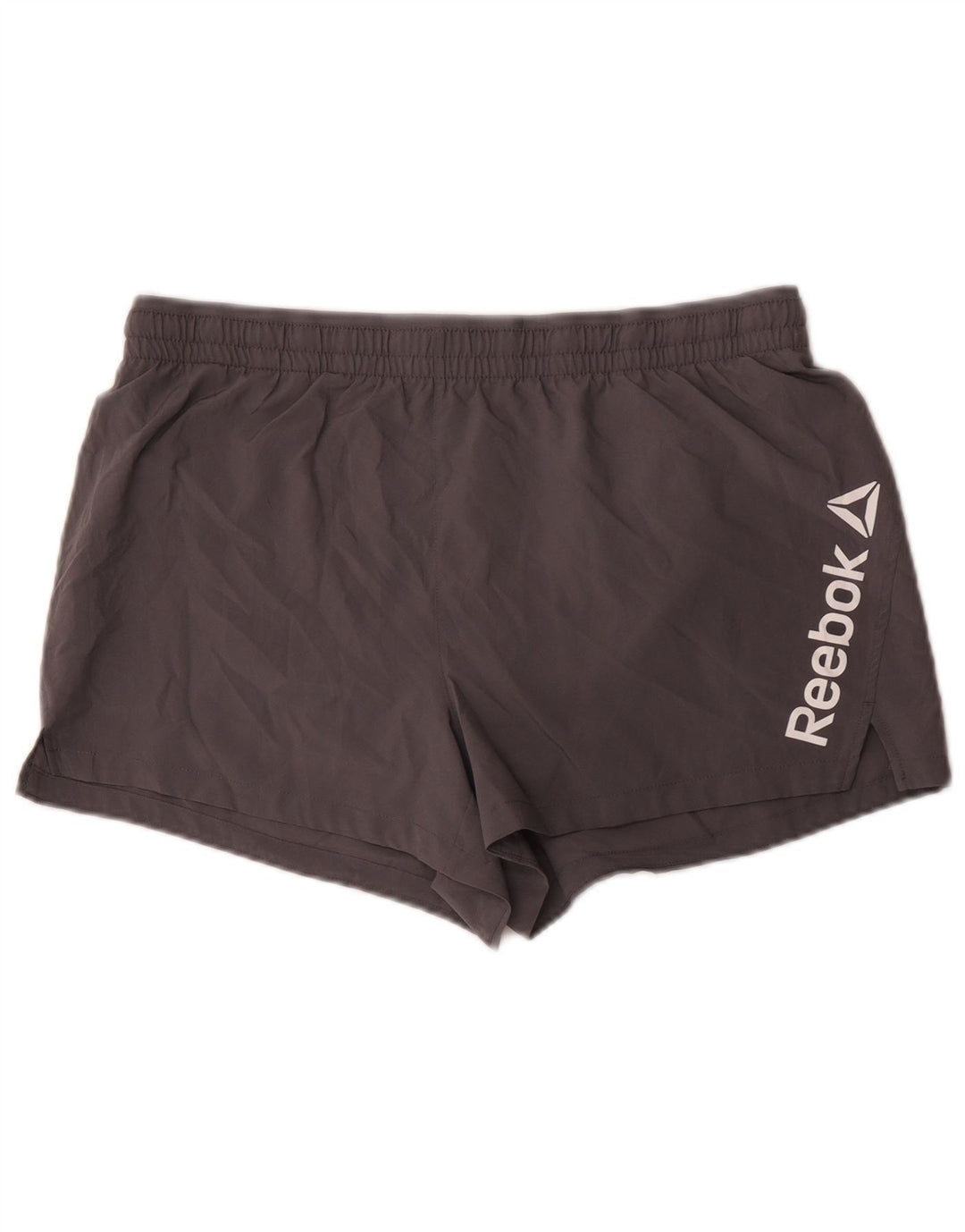 Shorts esportivos gráficos masculinos Reebok grande poliéster cinza