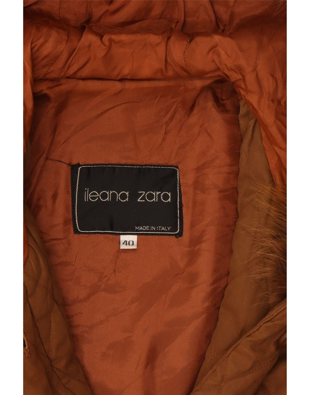 Jaqueta acolchoada com capuz grande Ileana Zara feminina IT 40 pequena marrom